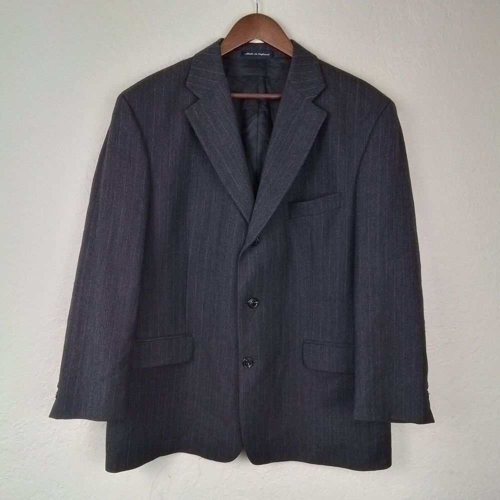 Today's Man Tweed Sport Coat Blazer 44S Made in England Wool Cashmere Gray‎